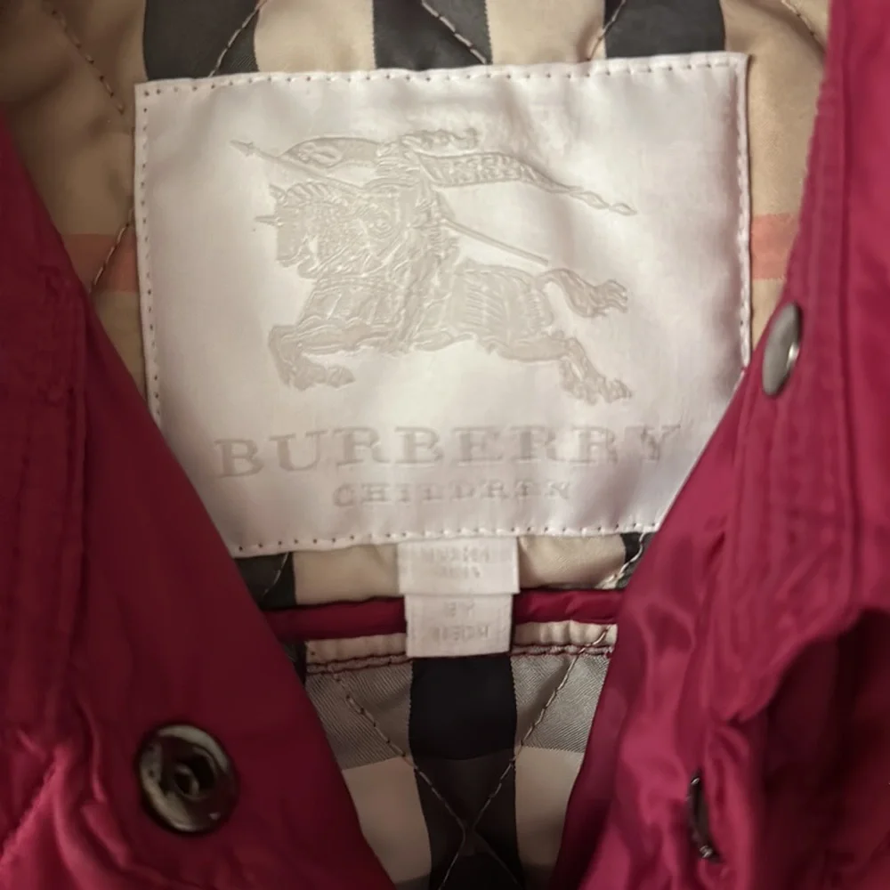 Girls Burberry coat.  Size 6Y